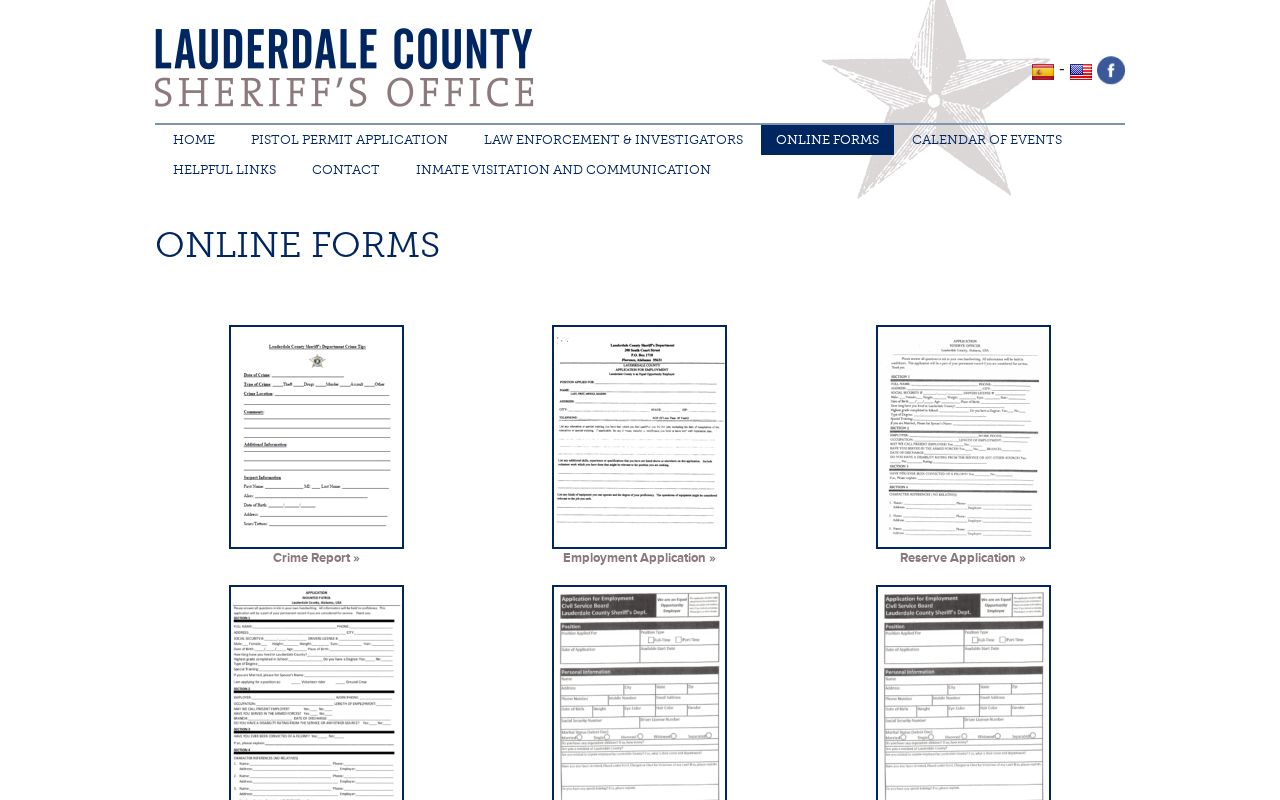 Lauderdale County arrest records sheriff online forms page