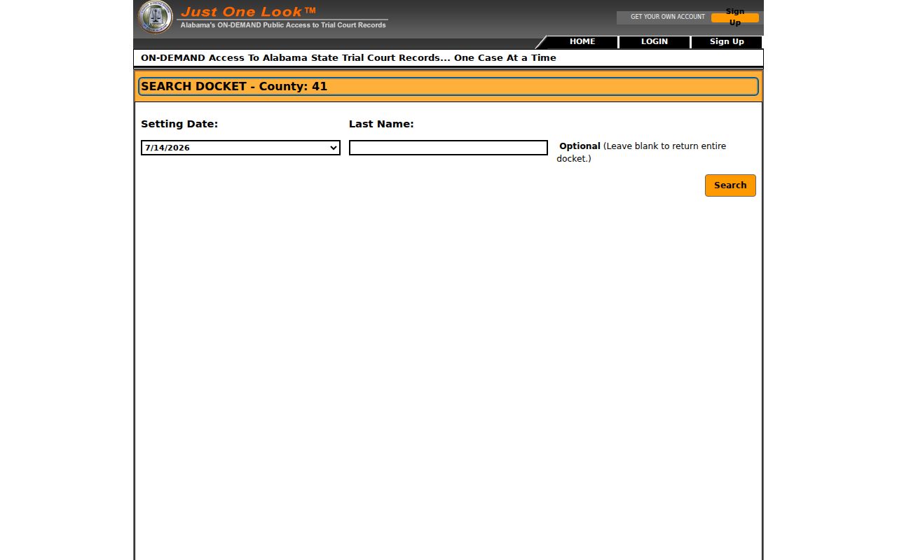 Lauderdale County criminal court case daily docket search