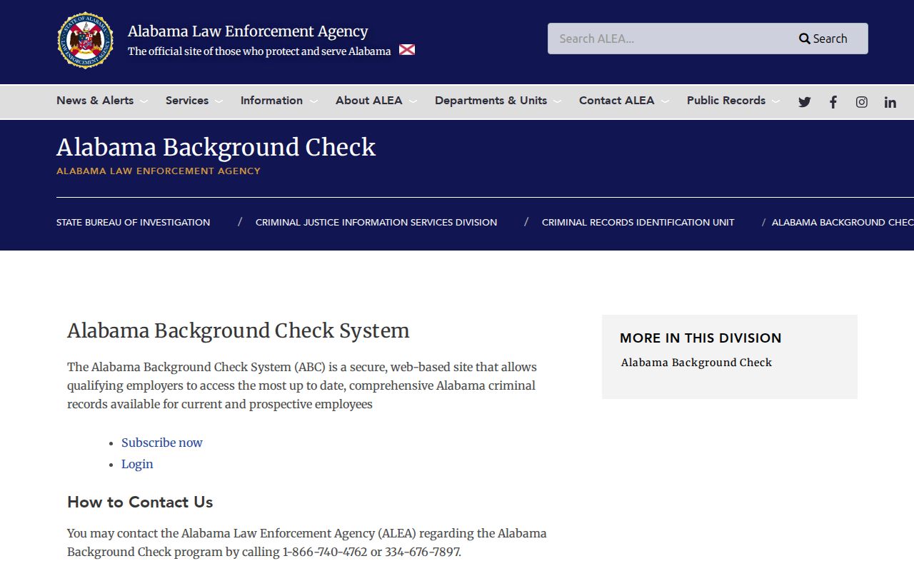 ALEA Lauderdale County criminal history personal review instructions